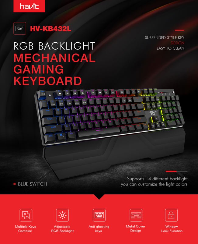 Tastatura Mecanica RGB Havit KB432L 1